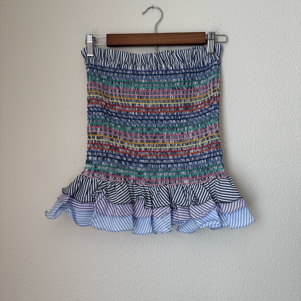 Petersyn Rainbow Smocked Mini Skirt